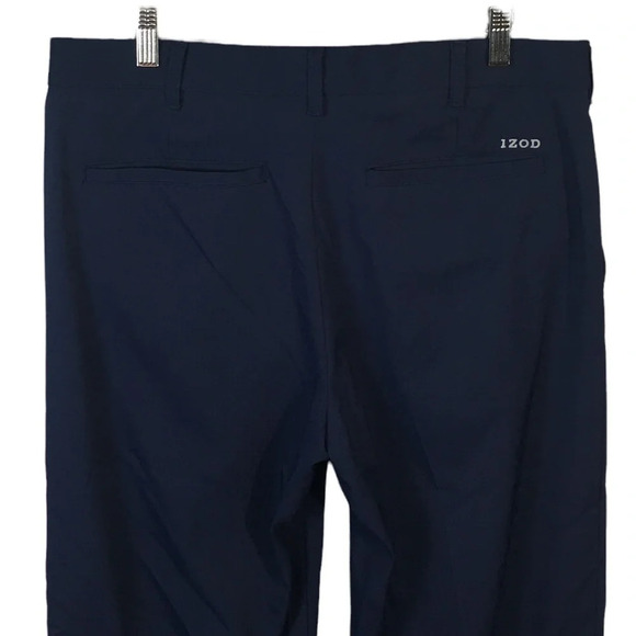 MJ495 Mens Izod Golf Straight Leg Performance Flat Front Chino Pants 33x32 - Picture 6 of 7